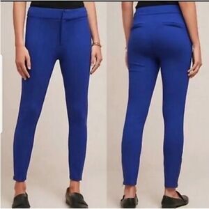 Anthropologie Essential Slim Knit Pants Trousers Cobalt Royal Blue Size 10
